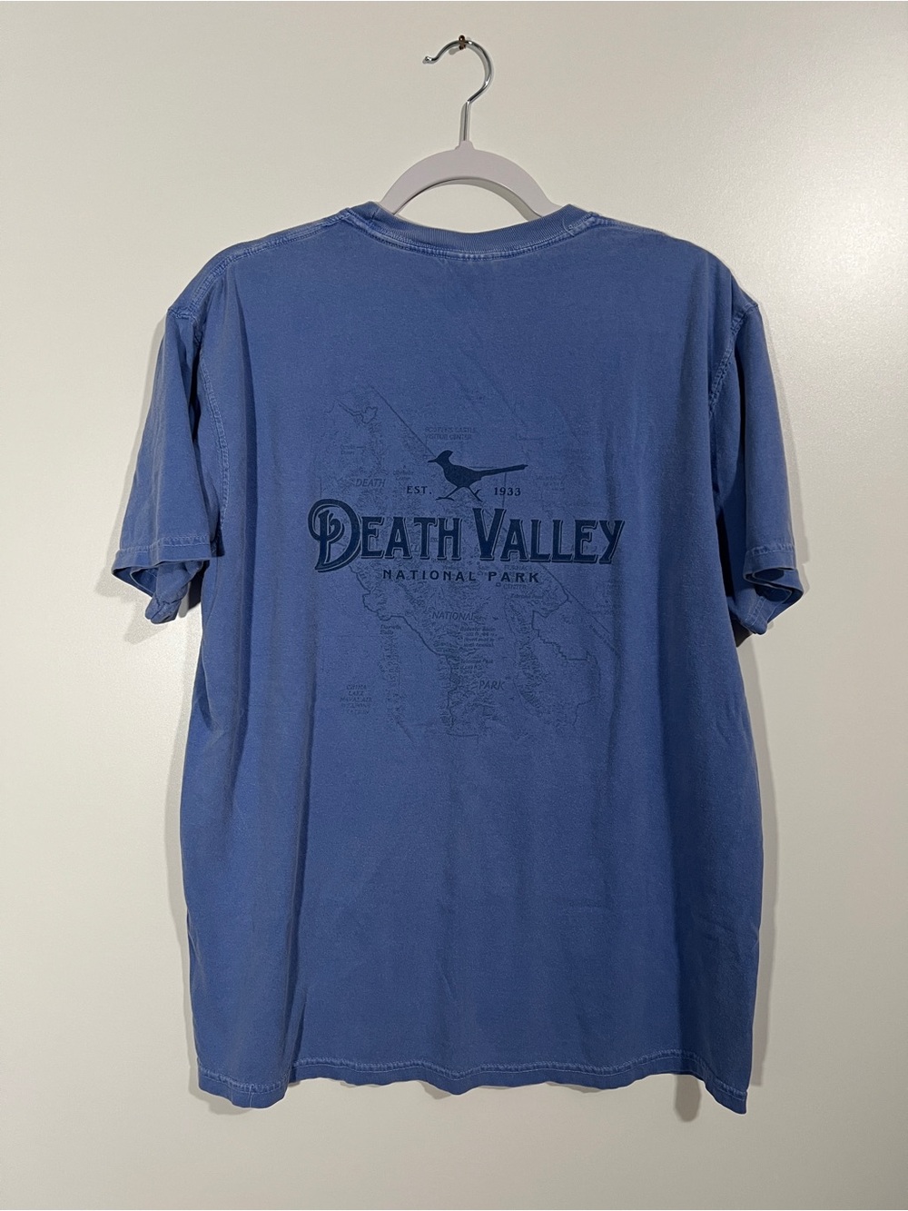 Comfort Colors Death Valley T-shirt Size Large 100% Cotton Blue